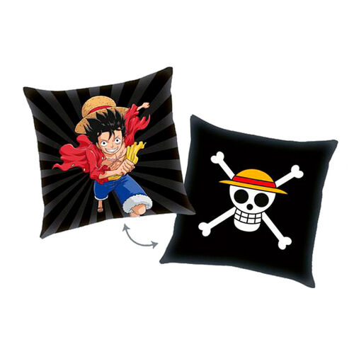 COJÍN ONE PIECE CHARACTERS LUFFY EMBLEMA 40 X 40 CM