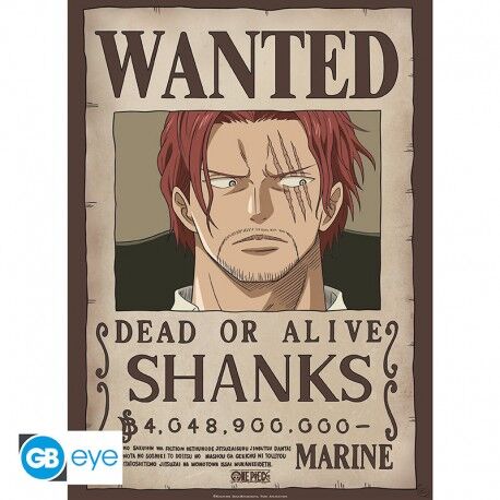 PSTER CHIBI 52X38 ONE PIECE WANTED SHANKS