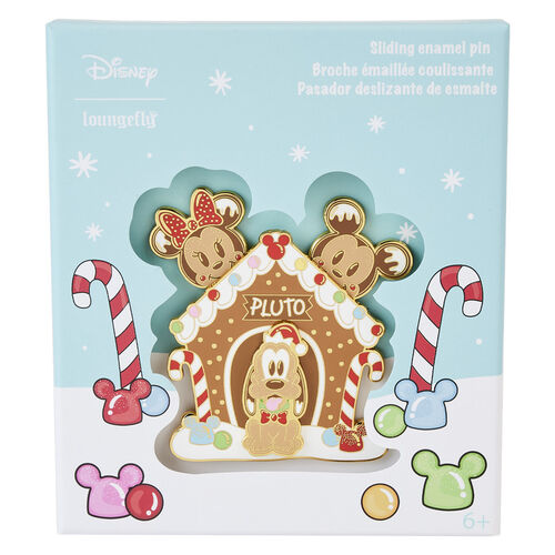PIN LOUNGEFLY DISNEY MICKEY AND FRIENDS GINGERBREAD PLUTO HOUSE 3 INCH
