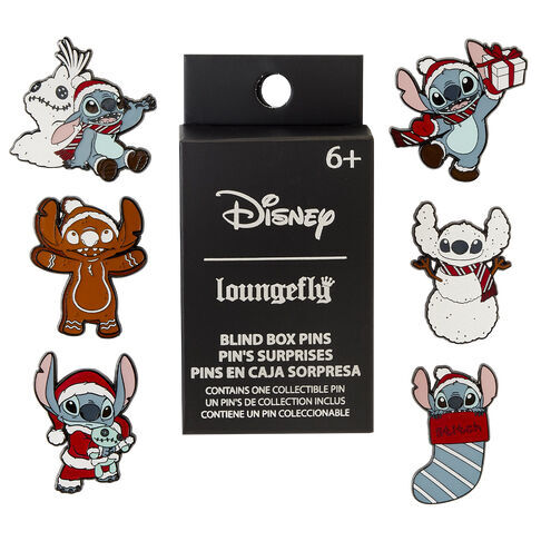 MYSTERY BOX PIN SET LOUNGEFLY DISNEY STITCH HOLIDAY
