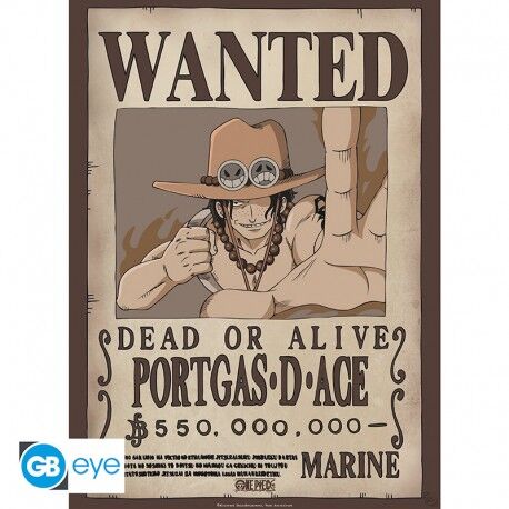 POSTER CHIBI ONE PIECE - WANTED ACE 52X38