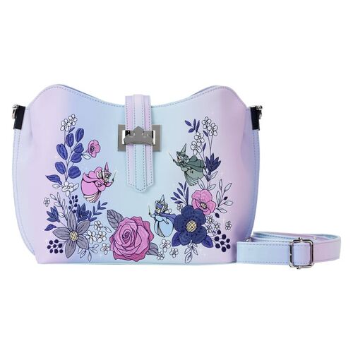 BOLSO CRUZADO LOUNGEFLY DISNEY SLEEPING BEAUTY 65TH ANNIVERSARY FLORAL CROWN