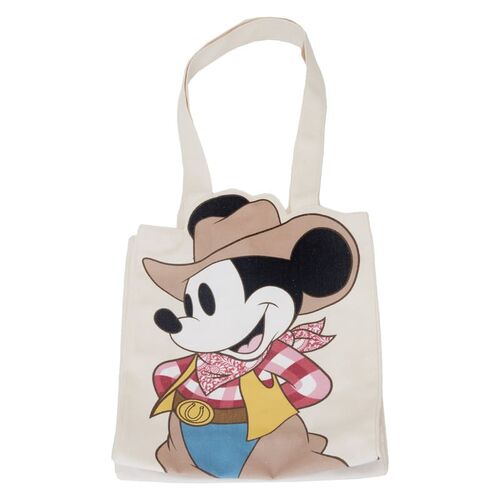 TOTE BAG LOUNGEFLY DISNEY WESTERN MICKEY MOUSE CANVAS