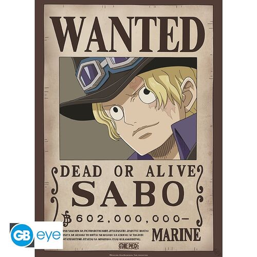 POSTER CHIBI ONE PIECE - WANTED SABO 52X38