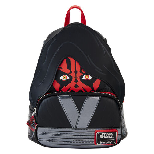 MINI MOCHILA LOUNGEFLY STAR WARS PHANTOM MENACE 25TH DARTH MAUL DETACHABLE HOOD COSPLAY