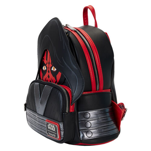 MINI MOCHILA LOUNGEFLY STAR WARS PHANTOM MENACE 25TH DARTH MAUL DETACHABLE HOOD COSPLAY