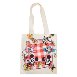 TOTE BAG LOUNGEFLY DISNEY MICKEY AND FRIENDS PICNIC CANVAS