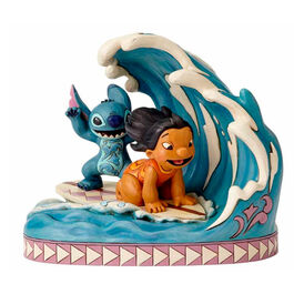 DISNEY TRADITIONS : CATCH THE WAVE LILO AND STITCH 15TH ANNIVERSARY PIECE
