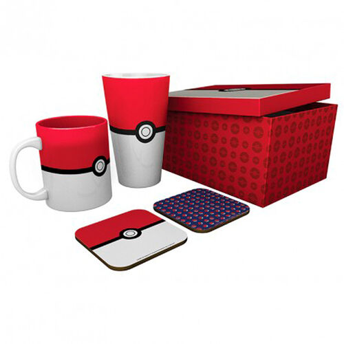 PACK VASO XXL + TAZA + 2 POSAVASOS POKBALL