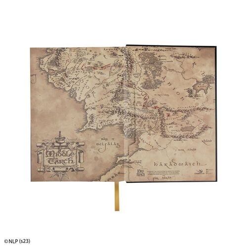LIBRETA EL SEÑOR DE LOS ANILLOS MAP OF MIDDLE EARTH