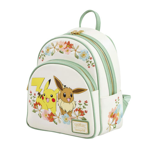 MINI MOCHILA LOUNGEFLY POKEMON PIKACHU & EEVEE FLORAL