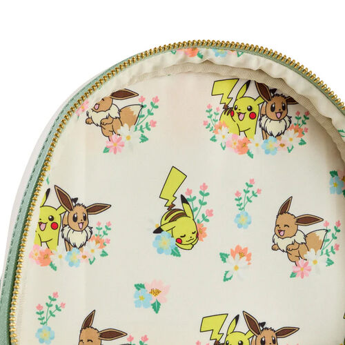 MINI MOCHILA LOUNGEFLY POKEMON PIKACHU & EEVEE FLORAL