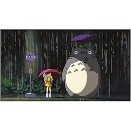 PÓSTER DE MADERA MI VECINO TOTORO BUS STOP