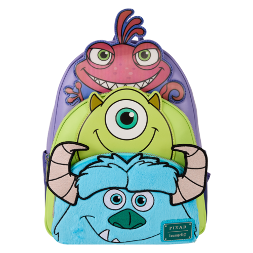 MOCHILA LOUNGEFLY MONSTERS INC TRIPLE BOLSILLO