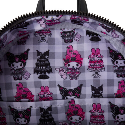 MINI MOCHILA LOUNGEFLY SANRIO MY MELODY AND KUROMI
