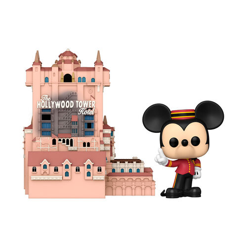 FIGURA POP TOWN WALT DISNEY WORD 50TH ANNIVERSARY HOLLYWOOD TOWER HOTEL AND MICKEY MOUSE 9 CM