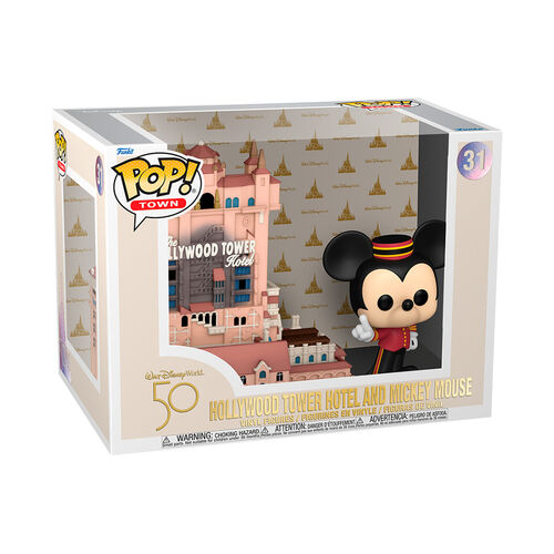 FIGURA POP TOWN WALT DISNEY WORD 50TH ANNIVERSARY HOLLYWOOD TOWER HOTEL AND MICKEY MOUSE 9 CM