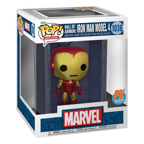 FIGURA POP DELUXE MARVEL HALL OF ARMOR IRON MAN MODEL 4 PX EXC