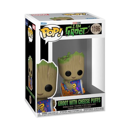 FIGURA POP MARVEL: I AM GROOT - GROOT W/CHEESE PUFFS